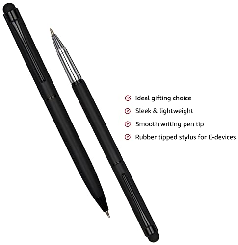 Image of amazon basics Multi-Tool Pen Set, Elegant Stylus, Roller, and Ballpoint Combo, 2 Pieces