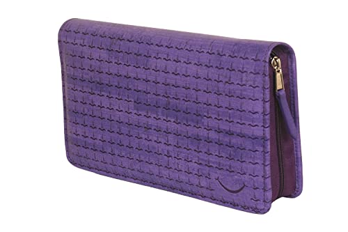 Image of Sukeshcraft Multiple Cheque Book Holder | Original PU Holds Upto 8 Cheque Books, Purple