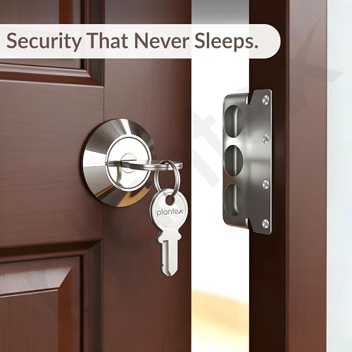Image of Plantex Heavy Duty Rim Locks for Main Door /Night Latch Lock with 4 Keys /Tribolt Lock with 5 Years of Warranty /Suitable for Inside Opening Door- Pack of 1 (Satin White & Chrome)