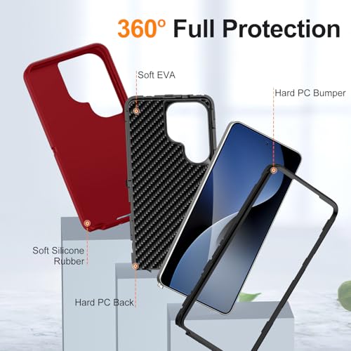 Newhalper Shockproof Case for Samsung Galaxy S26 Ultra, Black Red by Newhalper - Used condition - Image 2