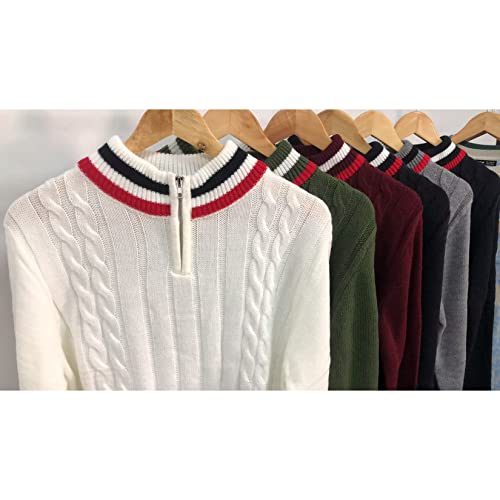 Suéter De Pulôver Masculino Zíper Casual Sweater De Pescoço Inverno Jumpers De Manga Longa Quentes