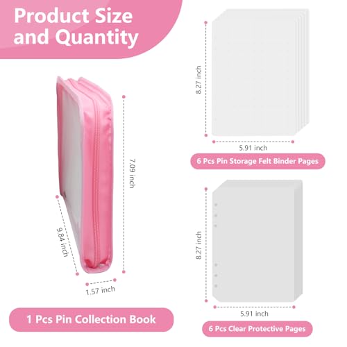 LIQALU 6 Pages Pin Trading Binder Book Enamel Pin Collection Display Holder by LIQALU - Used condition - Image 6