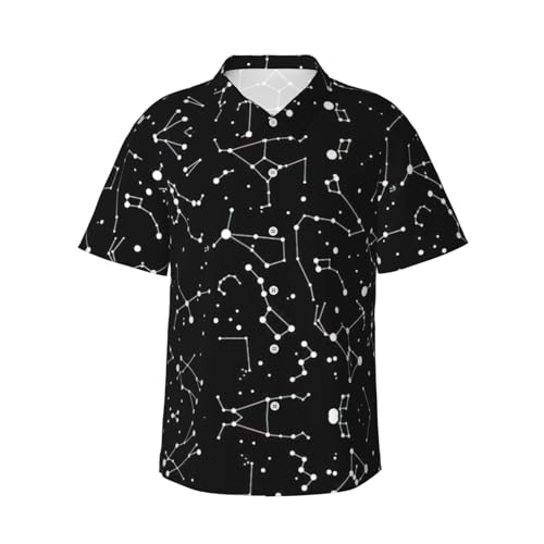 Chemise d'été constellation étoilée style hawaïen décontracté pour plage