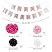 Paper Jazz 13pcs Pink Pompom Party Decoration Hanging Happy Birthday Banner for Girl/Boy Birthday Baby Shower Party Supplies hot Pink Black White