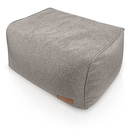 Aiire Reposapies Puff Salon Moderno - Puf Cuadrado o Taburete para Reposa Pies Sofa - Cojin de Suelo XXL para Decoracion Hogar Moderno, Habitación Adolescente o Bean Bag Gamer Beige