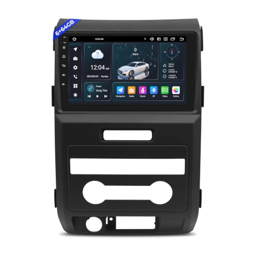 Android 14.0 Car Radio for Ford F150 2009-2012, 9 Inch QLED Touchscreen Car Stereo with CarPlay Android Auto, Octa-Core 6GB RAM+64GB ROM Support SWC,GPS Navi,WiFi/4G,AM/FM/RDS,Bluetooth