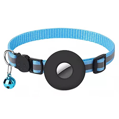 Airtag Halsband Katze, Airtag Katzenhalsband mit Glocke und sicherheitsverschluss, Reflektierendes Halsband mit...