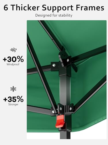 Garvee 13x13FT Pop Up Gazebo Screen Tent,Hexagonal Instant Gazebo Tent with Mosquito Netting Outdoor Canopy,6 Sided Sun Shelter with Mesh Netting,Pavilion Tents for Patio,Green+Beige