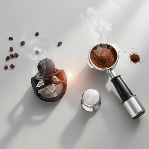 Distribuidor de café profesional de 58mm herramienta resistente negra con rodamiento 4