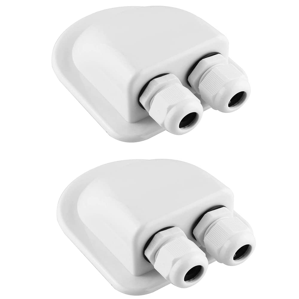 2 Pcs Solar Cable Entry Gland, Solar Panel Junction Box RV Caravan Boat Waterproof Cable Gland for All Cable Types (Dual Cable Entry, White)-image-11