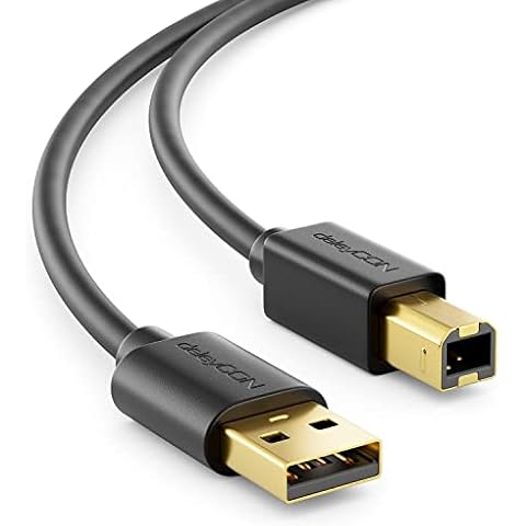 Cable de Datos USB deleyCON 3,0m para Impresoras y Escáneres Cover