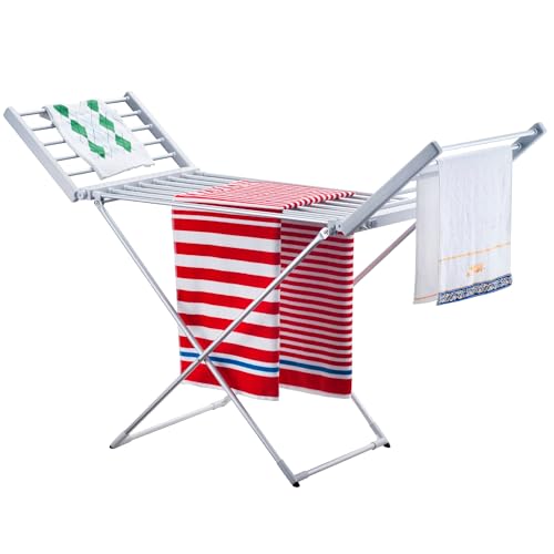 Séchoir à linge étendoir électrique 220W MAGMA Ailes rabattables ...