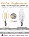 Lamsky E14 Base LED Filament Candle Shape Light Bulb,E14 European Base Bulb,Warm White 2700K 400LM 40W Equivalent,C35 Clear Glass Torpedo Shape Bullet Top,No-Dimmable (4-Pack)