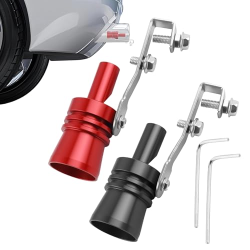 Omnikryp 2Pcs Turbo Whistle, Sifflet D'échappement, Voiture Turbo Sound, Sifflet Pot Echappement Voiture, pour Tous Les Modèles de Véhicules (S, Noir, Rouge)