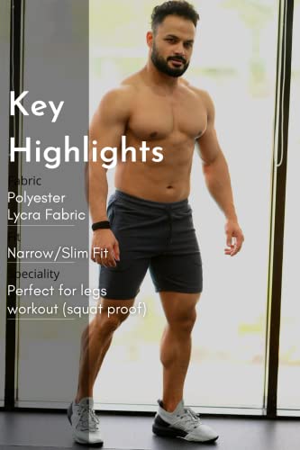 Image of Athletic Slim Fit Training and Gym Shorts for Men with Zipper Pockets