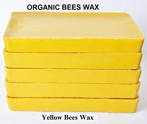SK ORGANIC by 100% Pure Unrefined Yellow Beeswax Raw Organic Blocks for Health and Beauty Purpose (1 KG)