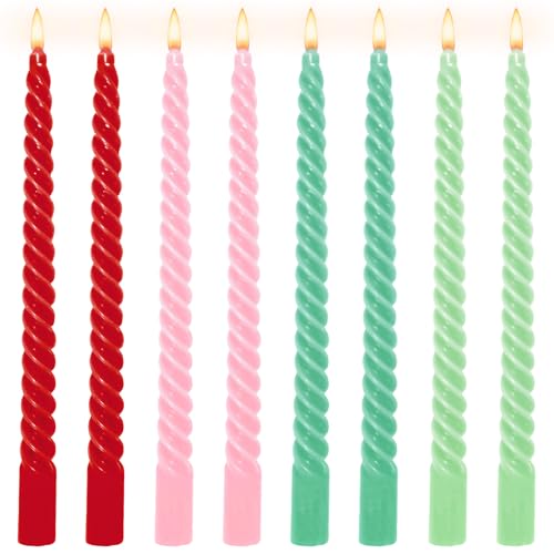 Twisted Spiral Christmas Candles Set
