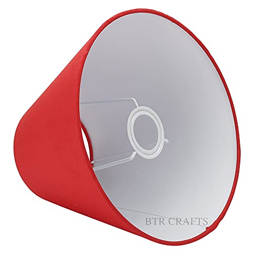 Image of 10 inch Inches, Small-Medium, Conical Lamp Shade, Cotton Fabric, Red color