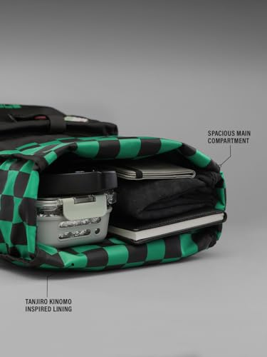 Image of The Souled Store Demon Slayer: Tanjiro's Gear Backpacks | Official Anime Merchandise | Water-Resistant Laptop Bag with Iconic Checkered Pattern | Stylish Travel Rucksack for Men & Women