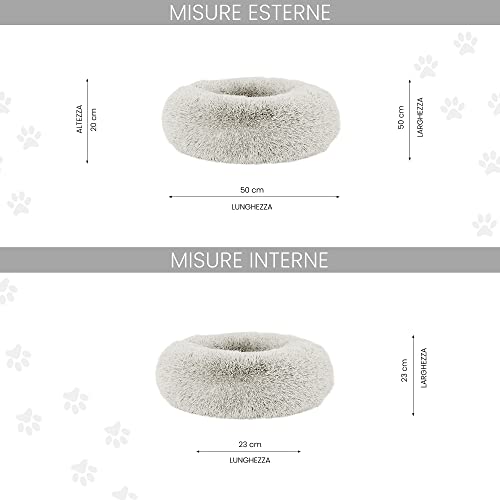 Panier pour chiens et chats petit couchage lit confortable polyester crème 50cm - 5
