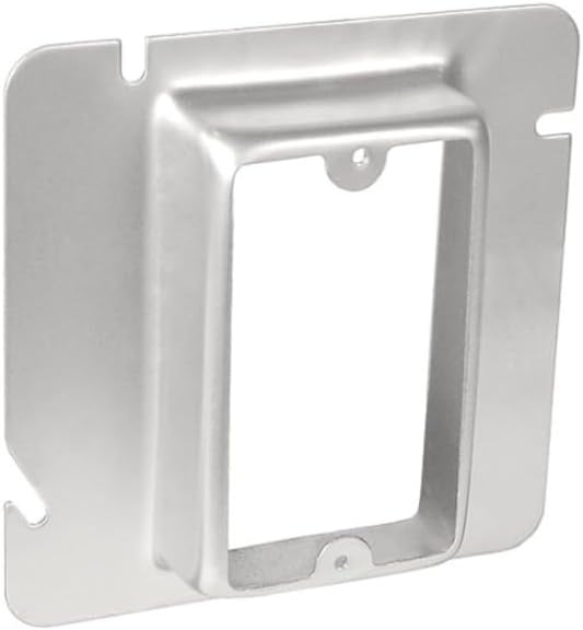 5 inch (4-11/16 Inch) Square Electrical Box Device Mount Ring, 1-Gang, 5/8 inch Raised, Drywall/Plaster Ring, UL Listed, Steel (5)