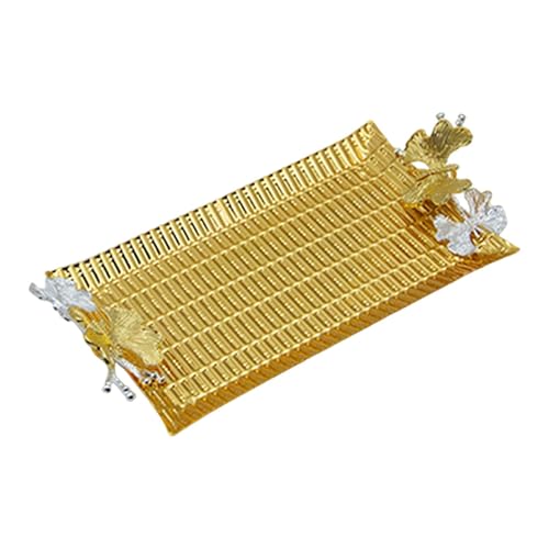 YWJLQH Vassoio per Frutta in Metallo Vassoio per Alimenti Organizzatore da Cucina Accessori per Foto Dorati Piatto da Portata Antico Portagioie per Cucina da, S