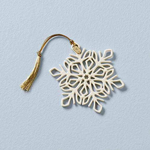 Lenox Ornamento de floco de neve 2021, fantasias de neve, 0,13 kg, marfim