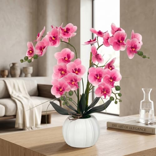 Orquídeas artificiales en maceta para decorar salones modernos con un toque natural duradero 4