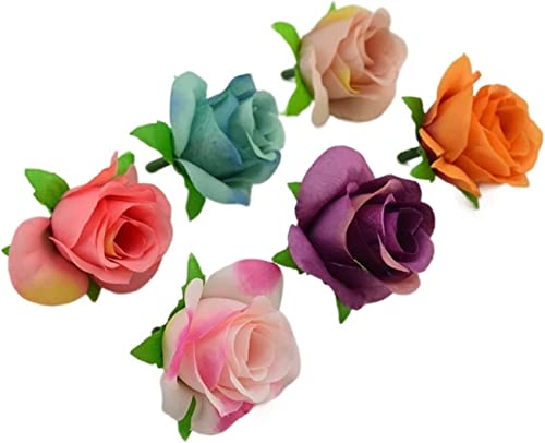 Arreglos de flores para bodas con rosas de seda artificiales y cabezas florales DIY 4