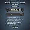 NETGEAR GS305EP Switch PoE 4 porte, Gigabit Ethernet LAN Switch PoE+ 63W Plus, (5 porte Plug and Play, Switch di rete gestito PoE, IGMP Snooping, VLAN, alloggiamento in metallo senza ventola)
