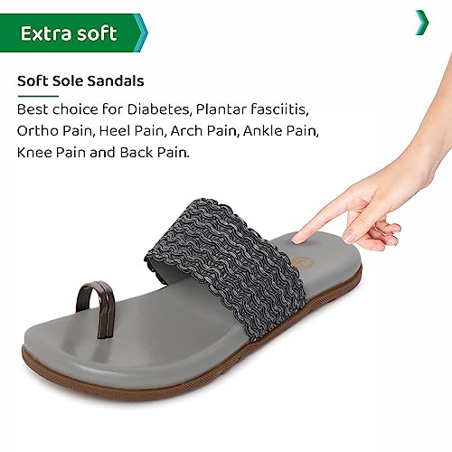 Image of ORTHO JOY Fancy doctor slippers | Soft chappal for women | Casual flat sandals