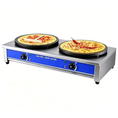 ylpddmm Máquina para Crepes, Crepe eléctrico de Cocina,Placa de diámetro 400mm DoubleHead
