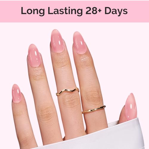Image of MelodySusie Jeweliver Jelly Gel Nail Polish, 0.5Fl.oz Dreamy Nude Pink Gel Polish Soak Off UV LED Light Cure Gift for Women Manicure Nail Art DIY at Home B6646