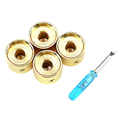 HANABASS 4pcs Metal Guitar Knob Replacement Caps Durable Potentiometer Knob Hats for Electric Guitar Volume Tone Control Basses