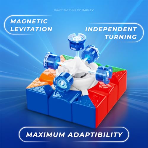 Image of Cubelelo Drift 3M Plus v2 MagLev 3x3 Speedcube with Premium Pouch & Cube Lubricant Combo | Advanced MagLev Technology for Superior Stability | Ultra-Smooth Turns | Ideal for Speedcubers, Kids & Adults