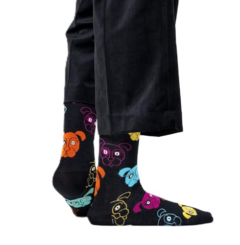 Happy Socks Unisex Dog, Schwarz, 36-40 EU