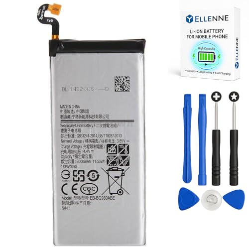 ELLENNE - Akku für Samsung Galaxy S7 G930F mit 3000 mAh mit Schraubenzieher-Set enthalten