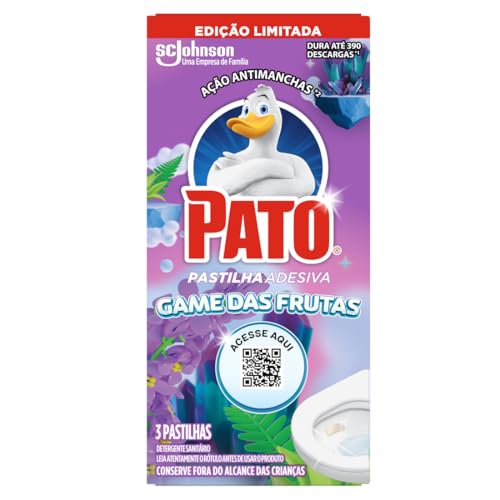 Pato Desinfetante Pastilha Sanitária Adesiva Game das Frutas, 3 unidades Pato Desinfetante Pastilha Sanitária Adesiva Game das Frutas, 3 unidades