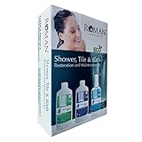 Kit de productos para quitar la cal de la mampara de ducha y aplicarle protección antical | Contiene 3 envases diferentes para aplicar por pasos