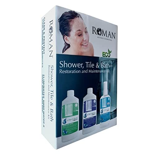 Kit de productos para quitar la cal de la mampara de ducha y aplicarle protección antical | Contiene 3 envases diferentes para aplicar por pasos