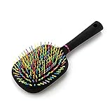 EudoUS 1000RB Rainbow Paddle Mane and Tail Brush Detangler Plastic Forky Comb for Horses