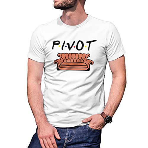 Pivot Sofa Friends TV Series Camiseta De Hombre Blanca Size M