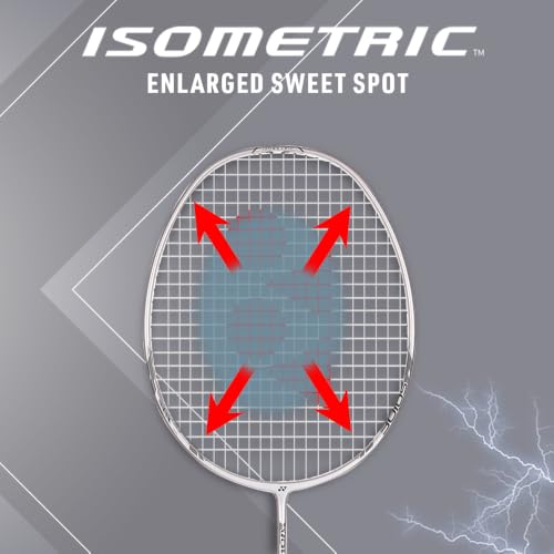 Image of Yonex Graphite Strung Badminton Racquet Voltric Lite 47i (G4, 77 Grams, 30 lbs Tension, Silver Gray)