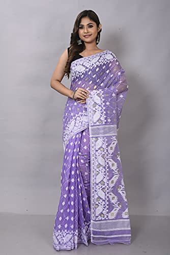 Image of OISHANI SAREE GHOR Women's Traditional Bengal Cotton Silk Soft Jamdani Sarees