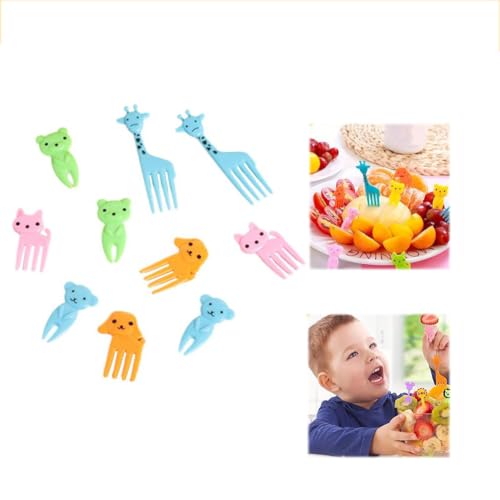 CTDWNT Animal Food Picks for Kids,Fun Kids Food Picks,Cute Fruit Toothpicks for Kids Lunch Accessories,Cake Little Forks Dessert Forks Mini Cartoon Toothpick for Cake Dessert Pastry Party Supply