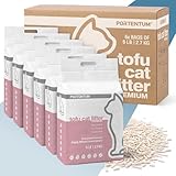 PORTENTUM Arena de Tofu para Gatos sin Perfume – 16,2 kg de Arena aglomerante para Gatos con Control de olores y fácil Limpieza – Pellets Vegetales Que no se pegan y Mantienen el arenero Limpio