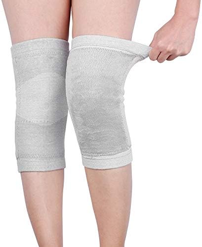 Sports Breathable Knee Brace Pads, cnokfan Bamboo Charcoal Cashmere Warm Metal Spring Winter Fitness Knee Brace Unisex Kneepads Thermal Support Pads Leg Knee Sleeve 1 Pair