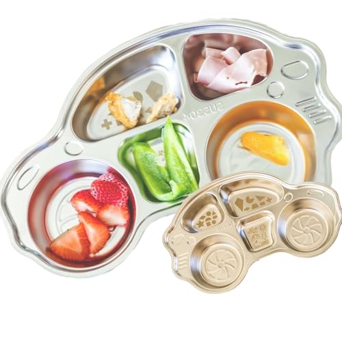Image of Stainless Steel Plates for Kids, Toddler Plate, Non Toxic Baby Dinnerware, BPA-Free Feeding Tray, Durable, Easy to Clean, Compatible with Dishwasher, Freezer, Microwave