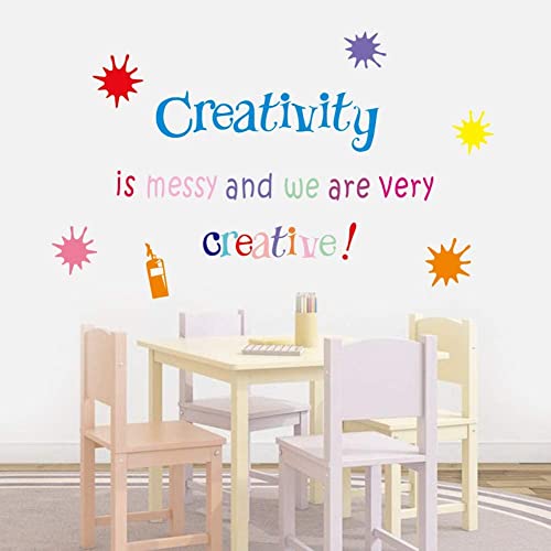 IARTTOP Inspirational Quote Wall Decal, Motivational Saying Creativity Creative Wall Sticker, Splatter and Splotches Decals for Classroom Nursery Wall Decoration