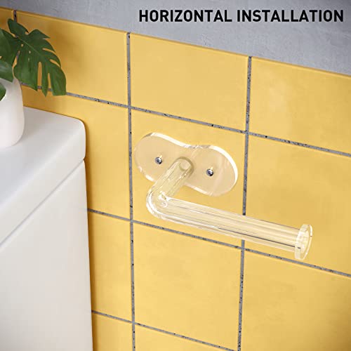 Egchi Acrylic Toilet Paper Holder Wall Mount, Modern Bathroom Accessories Clear Tissue Roll Holder #TOP5